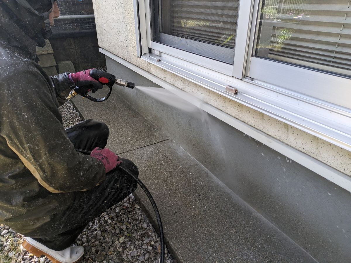 施工前の水切り