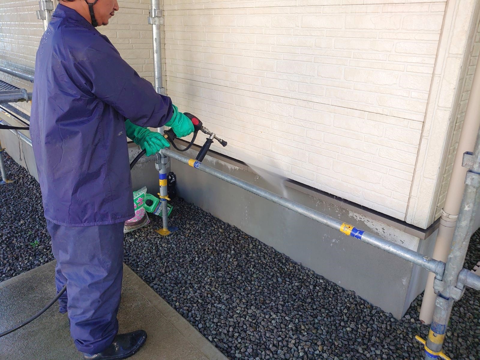 施工前の水切り