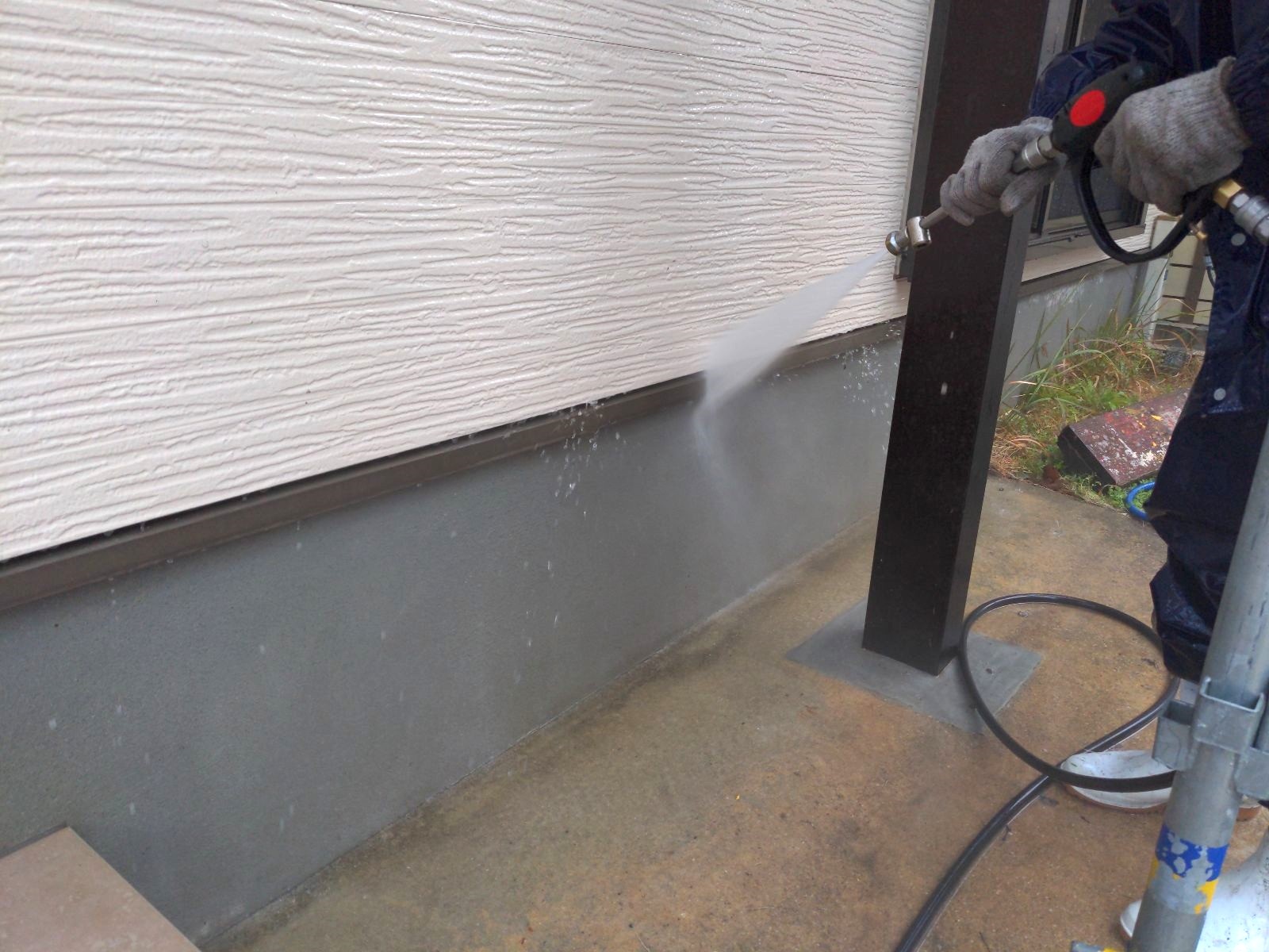 施工前の水切り