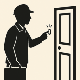 注意喚起、訪問のシルエット